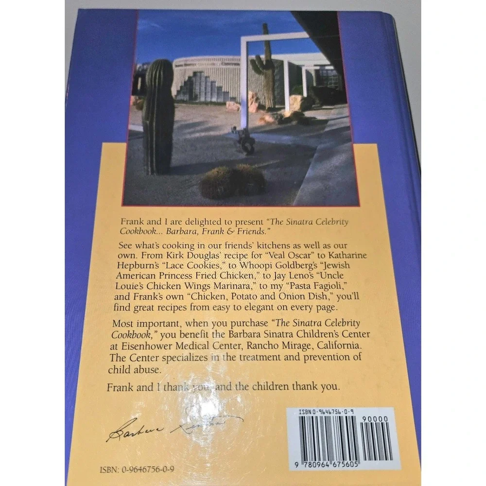 AUTOGRAPHED Barbara Sinatra Signed Celebrity Cookbook 1st Ed 1997 Frank Sinatra